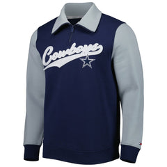 Dallas Cowboys Tommy Hilfiger Aiden Quarter-Zip Sweatshirt - Navy/Silver - NFL