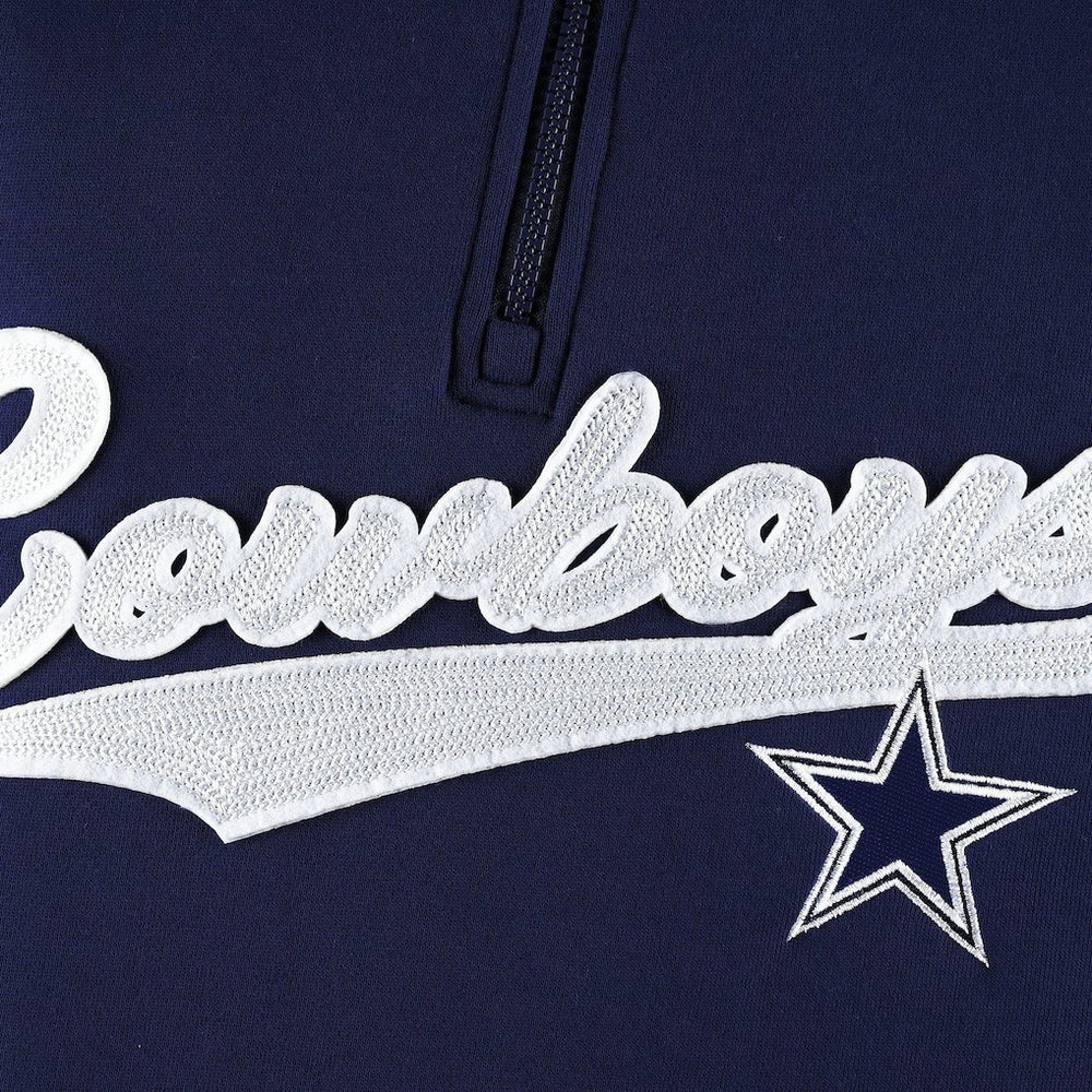 Dallas Cowboys Tommy Hilfiger Aiden Quarter-Zip Sweatshirt - Navy/Silver - NFL