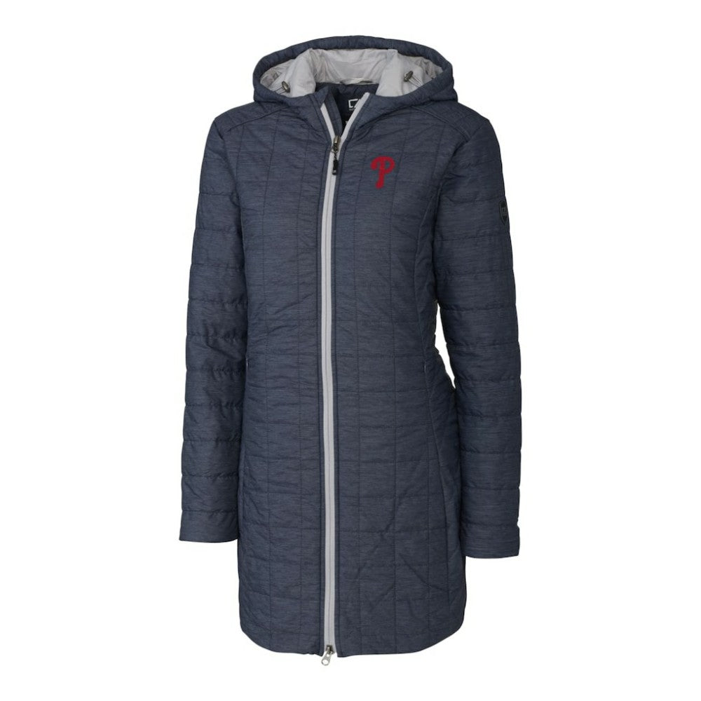 Philadelphia Phillies Cutter & Buck Women's Rainier Primaloft Eco Full-Zip Hoodie Long Coat Online