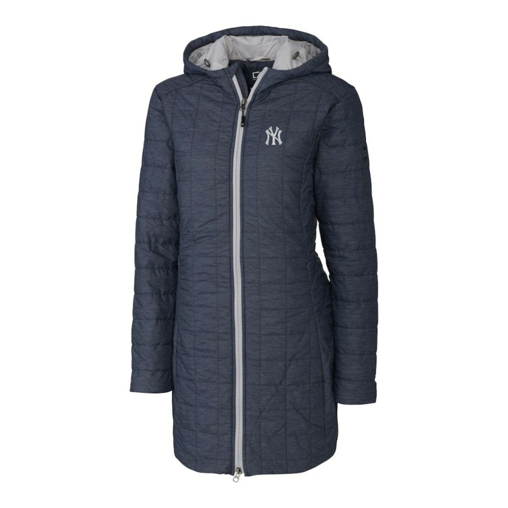 New York Yankees Cutter & Buck Women's Rainier Primaloft Eco Full-Zip Hoodie Long Coat Sale
