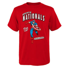 Washington Nationals Youth Team Captain America Marvel T-Shirt Outlet
