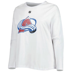 Colorado Avalanche Profile Women's Plus Size Distressed Printed Name & Number Long Sleeve T-Shirt - White | NHL near me