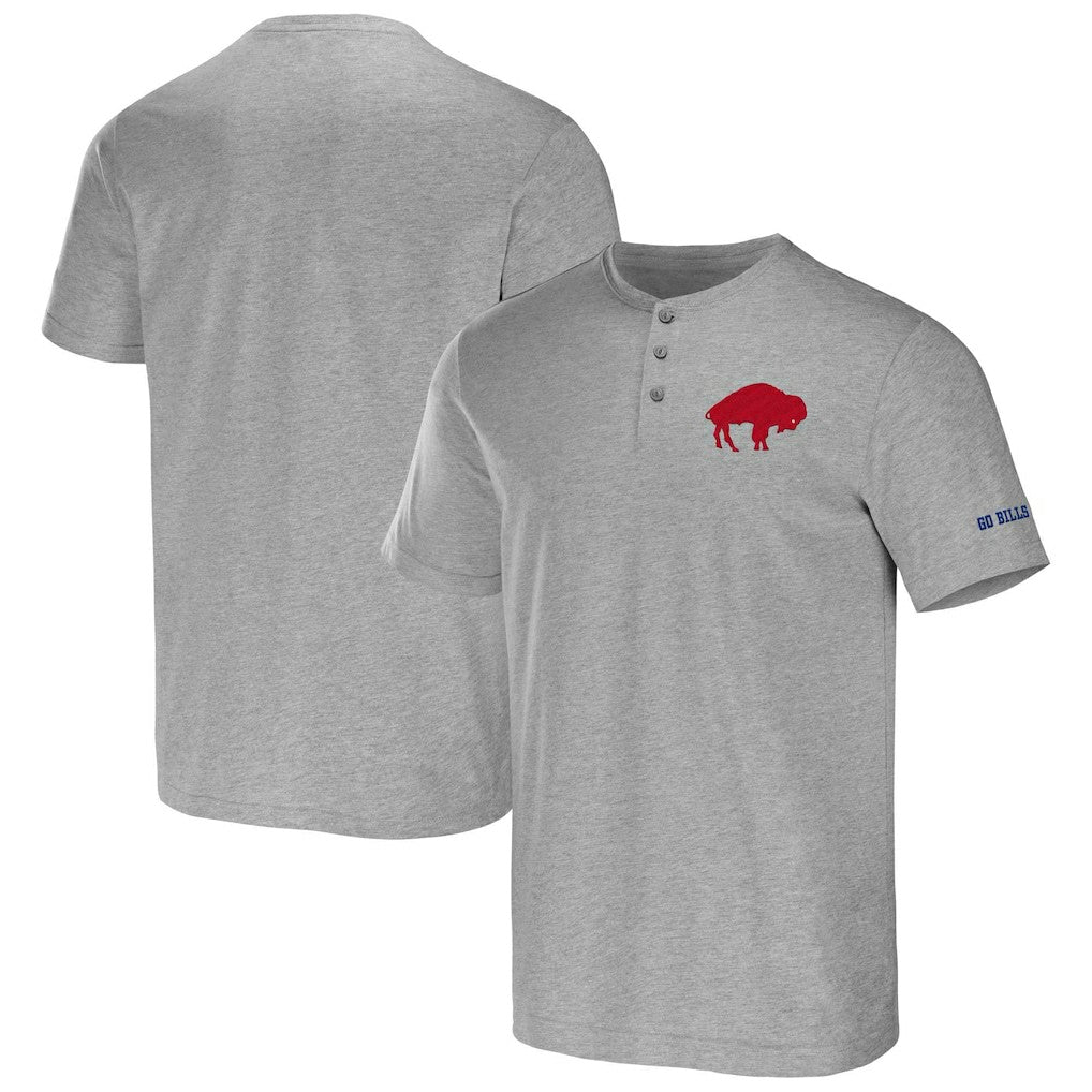 Buffalo Bills NFL x Darius Rucker Collection Henley T-Shirt - Heathered Gray - Fanatics