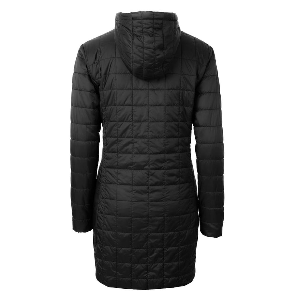 Kansas City Chiefs Cutter & Buck Women's Rainier Primaloft Eco Hooded Long Lightweight Coat - Black - NFL