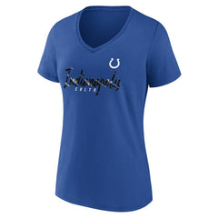 Indianapolis Colts Women's Shine Time V-Neck T-Shirt - Royal - Fanatics