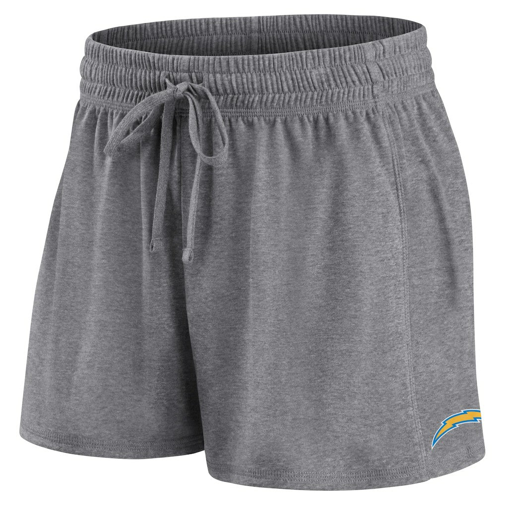 Los Angeles Chargers Women's Script T-Shirt & Shorts Lounge Set - Powder Blue/Heather Charcoal - Fanatics