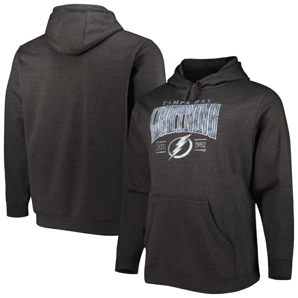 Tampa Bay Lightning Fanatics Big & Tall Dynasty Pullover Hoodie - Heather Charcoal | Fanatics discount