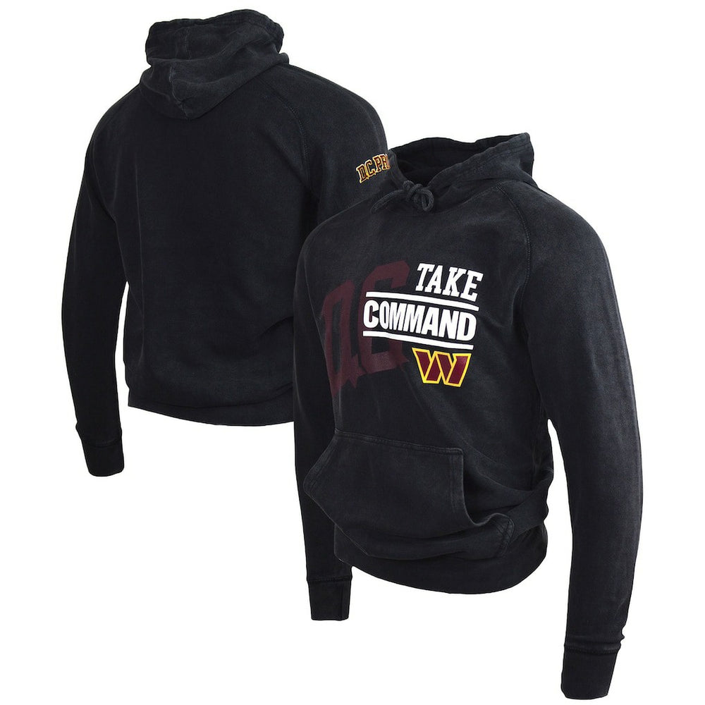 Take Command Washington Commanders DC PROPER Unisex Mineral Wash Vintage Pullover Hoodie - Black - NFL