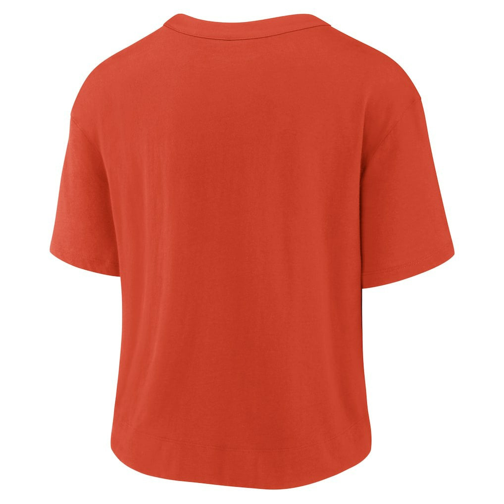 Cleveland Browns Women's High Hip Fashion T-Shirt - Orange/Brown - Nike