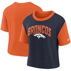 Denver Broncos Women's High Hip Fashion T-Shirt - Orange/Navy - Nike