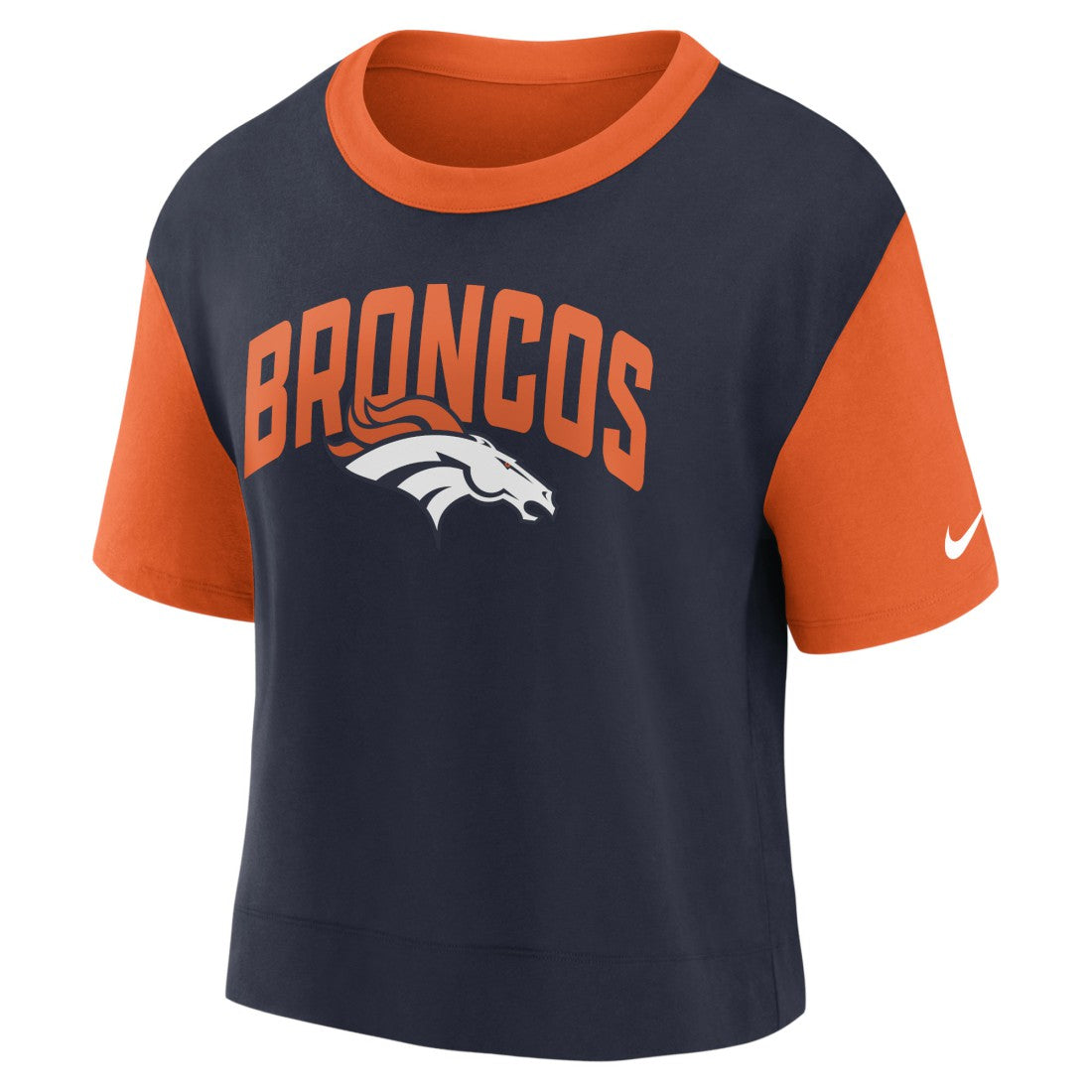 Denver Broncos Women's High Hip Fashion T-Shirt - Orange/Navy - Nike