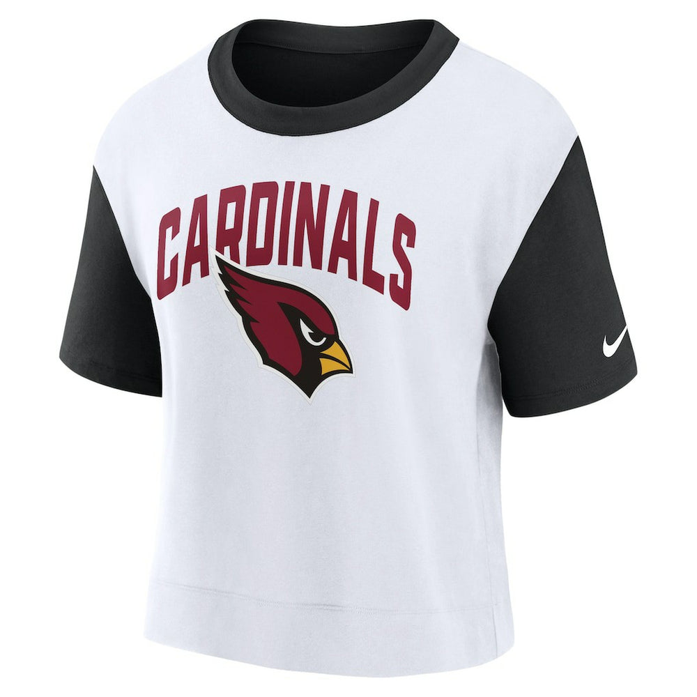 Arizona Cardinals Women's High Hip Fashion T-Shirt - Black/White - Nike