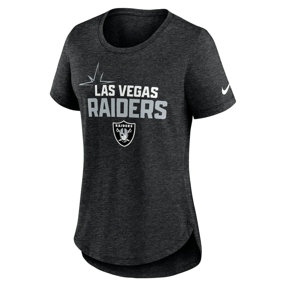Las Vegas Raiders Women's Local Fashion Tri-Blend T-Shirt - Heather Black - Nike