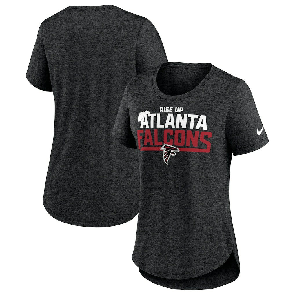 Atlanta Falcons Women's Local Fashion Tri-Blend T-Shirt - Heather Black - Nike