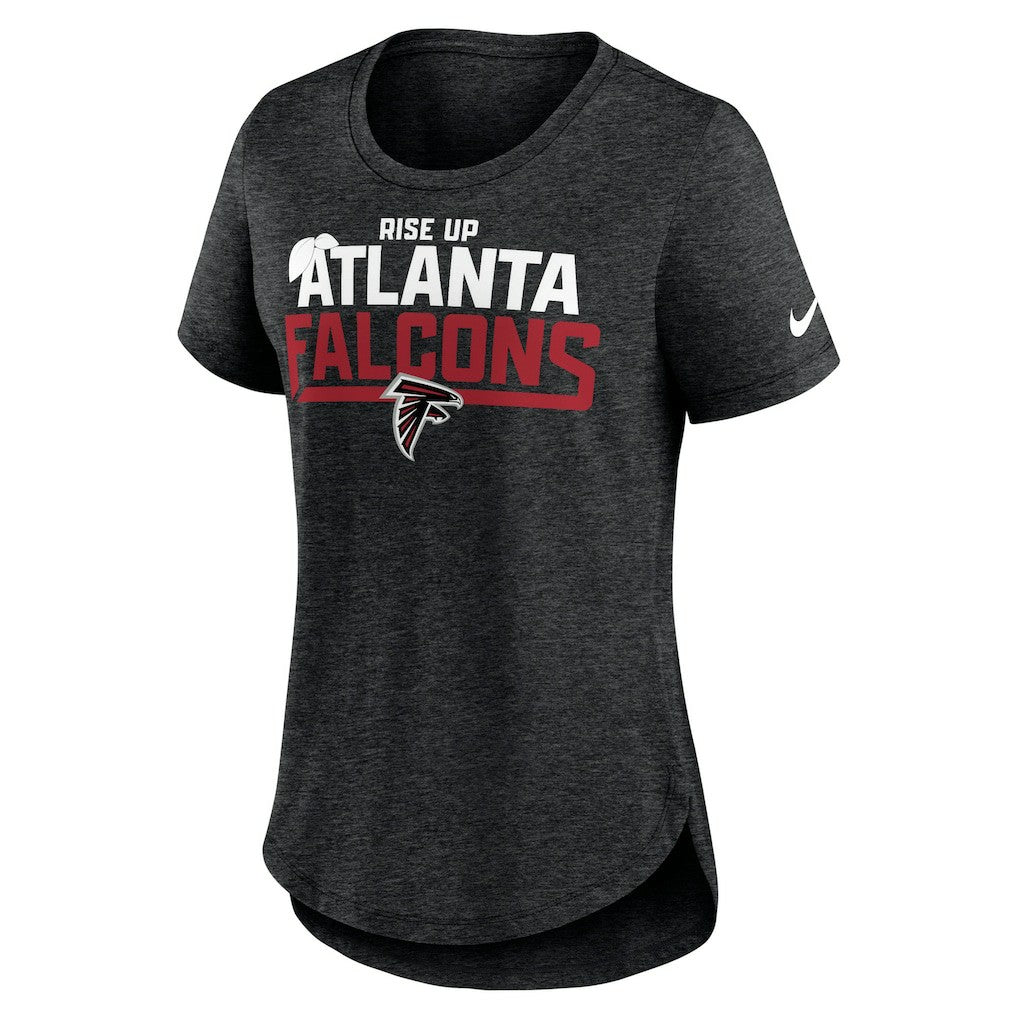Atlanta Falcons Women's Local Fashion Tri-Blend T-Shirt - Heather Black - Nike