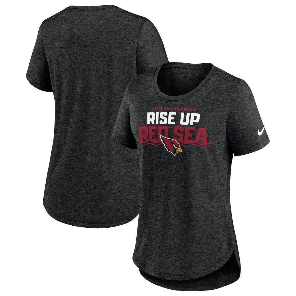 Arizona Cardinals Women's Local Fashion Tri-Blend T-Shirt - Heather Black - Nike