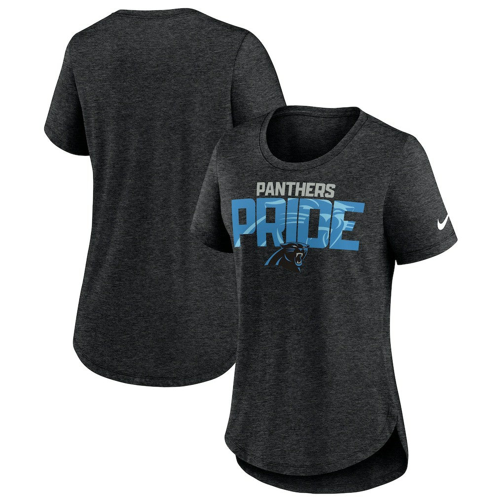 Carolina Panthers Women's Local Fashion Tri-Blend T-Shirt - Heather Black - Nike