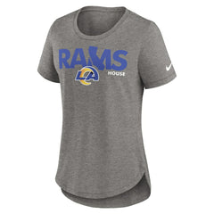 Los Angeles Rams Women's Local Fashion Tri-Blend T-Shirt - Heather Charcoal - Nike