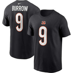 Joe Burrow Cincinnati Bengals Player Name & Number T-Shirt - Black - Nike