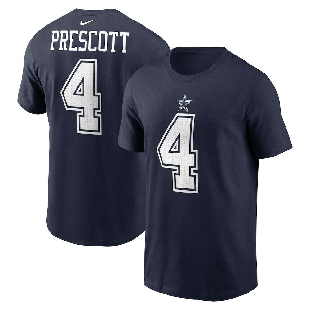 Dak Prescott Dallas Cowboys Player Name & Number T-Shirt - Navy - Nike