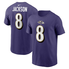 Lamar Jackson Baltimore Ravens Player Name & Number T-Shirt - Purple - Nike