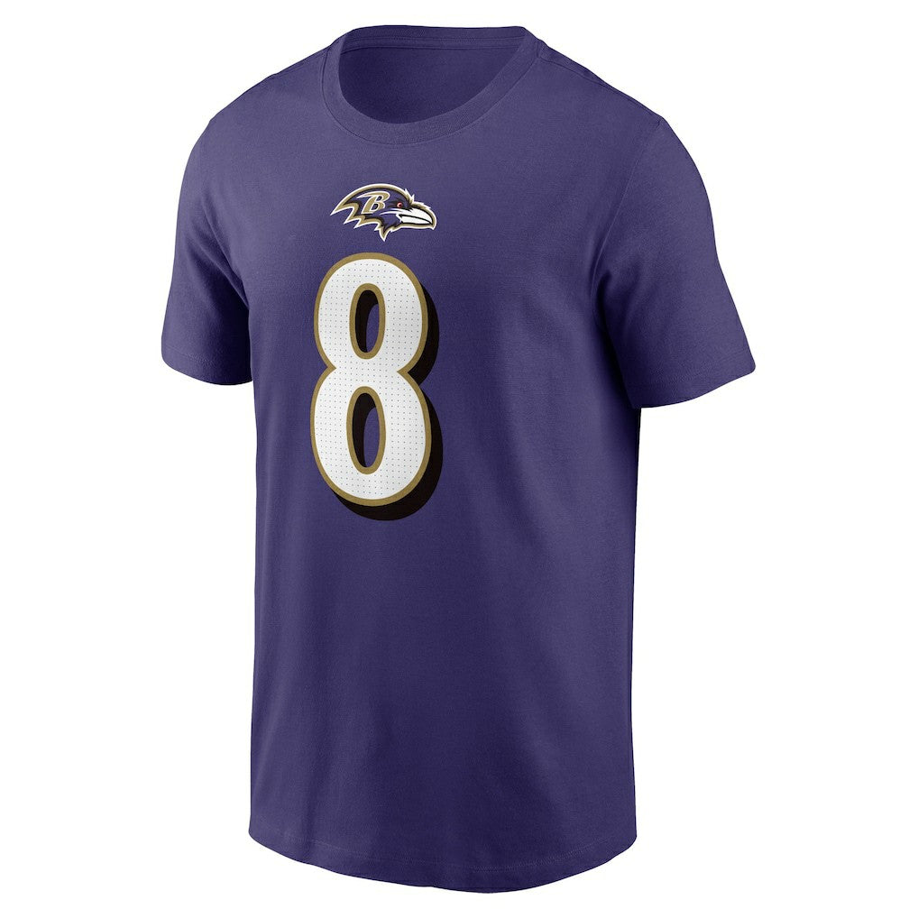 Lamar Jackson Baltimore Ravens Player Name & Number T-Shirt - Purple - Nike