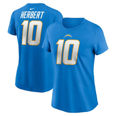 Justin Herbert Los Angeles Chargers Women's Player Name & Number T-Shirt - Powder Blue - Nike