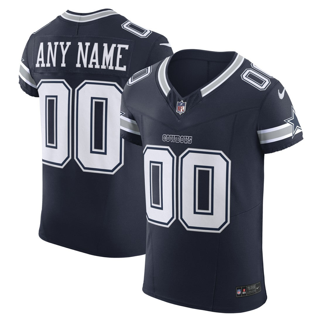 Dallas Cowboys Vapor F.U.S.E. Elite Custom Jersey - Navy - Nike