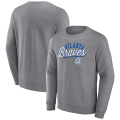 Atlanta Braves Heather Gray Fanatics Simplicity Pullover Sweatshirt Near Me