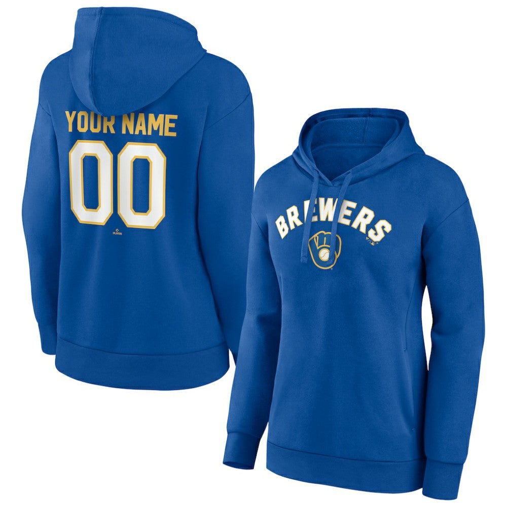 Milwaukee Brewers Women's Personalized Cooperstown Collection Winning Streak Pullover Hoodie for sale