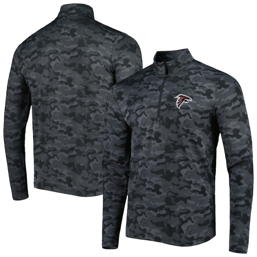 Atlanta Falcons Antigua Brigade Quarter-Zip Sweatshirt - Black - NFL