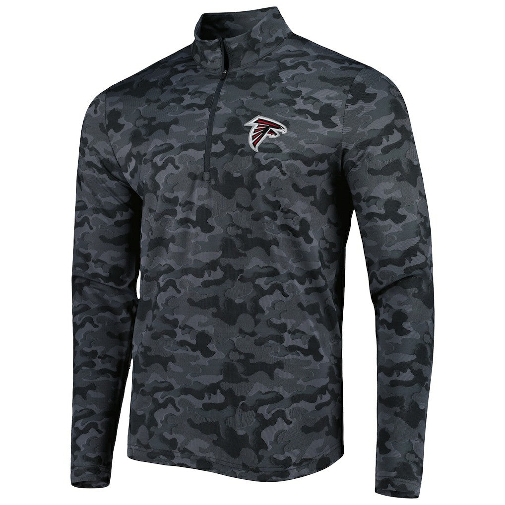 Atlanta Falcons Antigua Brigade Quarter-Zip Sweatshirt - Black - NFL