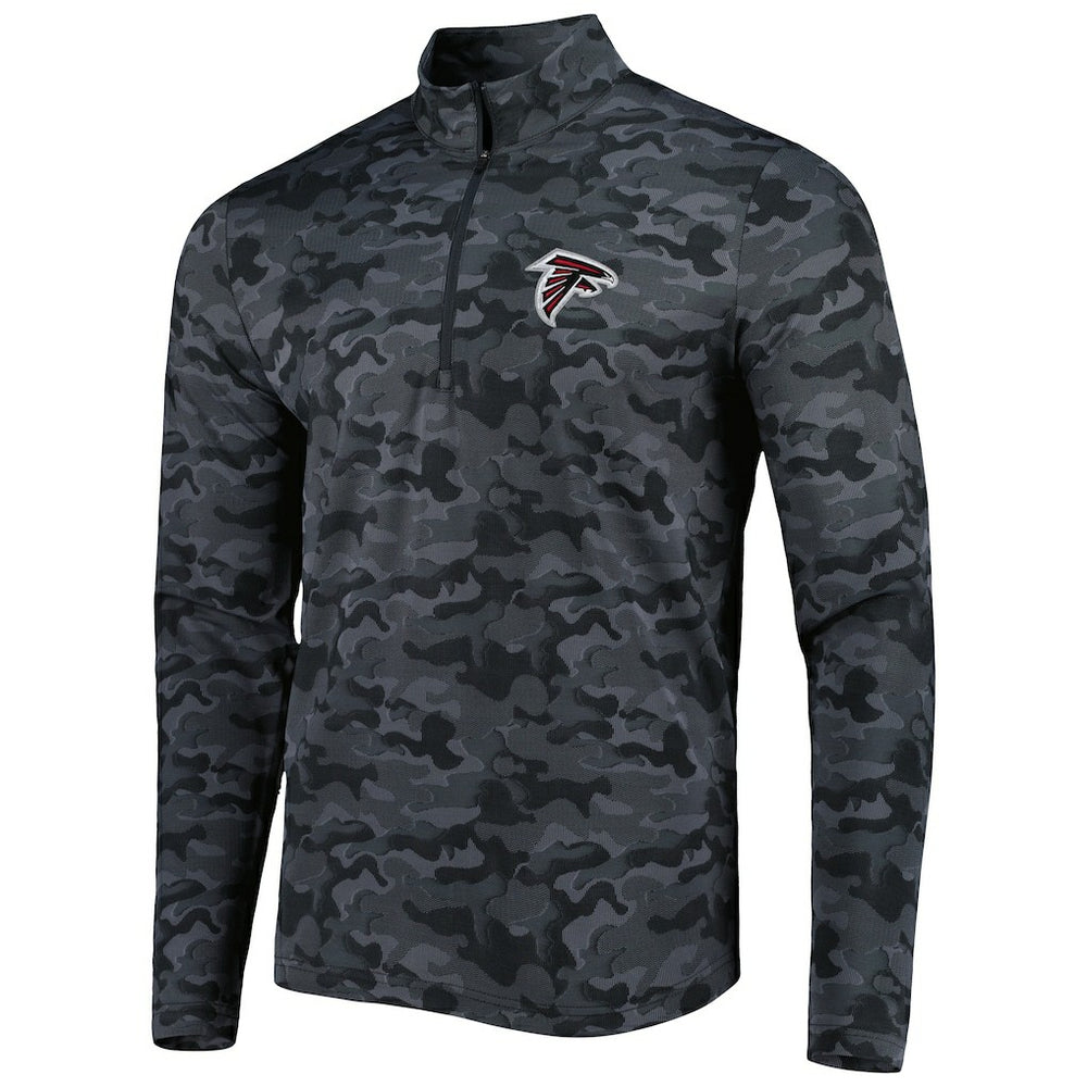 Atlanta Falcons Antigua Brigade Quarter-Zip Sweatshirt - Black - NFL