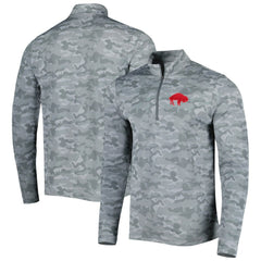 Buffalo Bills Antigua Brigade Throwback Quarter-Zip Top - Gray - NFL