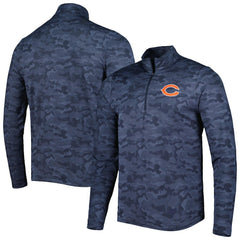 Chicago Bears Antigua Brigade Quarter-Zip Sweatshirt - Navy - NFL