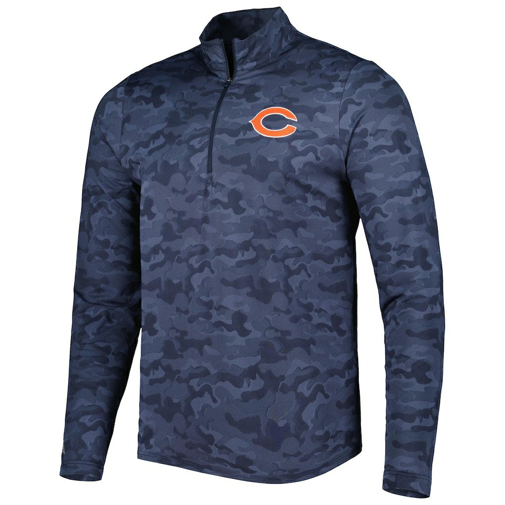 Chicago Bears Antigua Brigade Quarter-Zip Sweatshirt - Navy - NFL