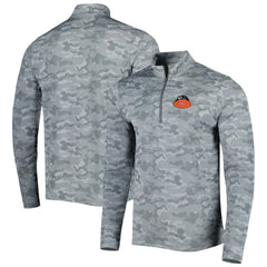 Chicago Bears Antigua Brigade Throwback Quarter-Zip Top - Gray - NFL