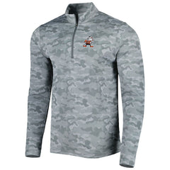 Cleveland Browns Antigua Brigade Throwback Quarter-Zip Top - Gray - NFL