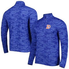 Denver Broncos Antigua Brigade Throwback Quarter-Zip Top - Royal - NFL