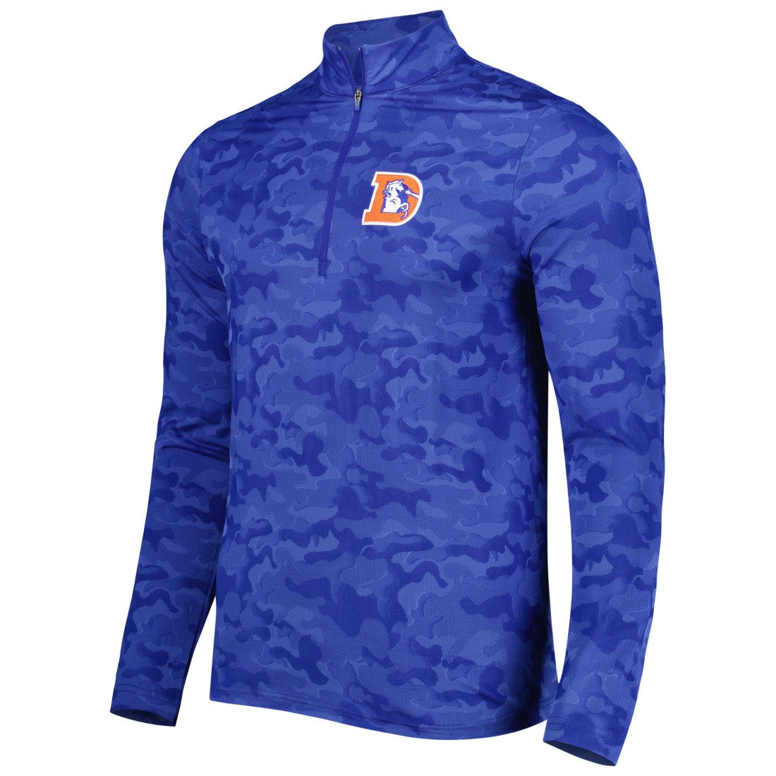 Denver Broncos Antigua Brigade Throwback Quarter-Zip Top - Royal - NFL