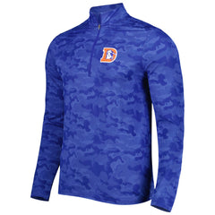 Denver Broncos Antigua Brigade Throwback Quarter-Zip Top - Royal - NFL