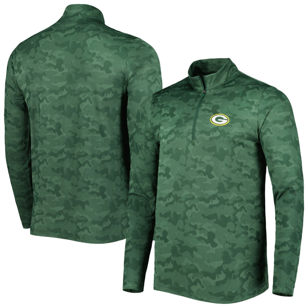 Green Bay Packers Antigua Brigade Quarter-Zip Sweatshirt - Green - NFL