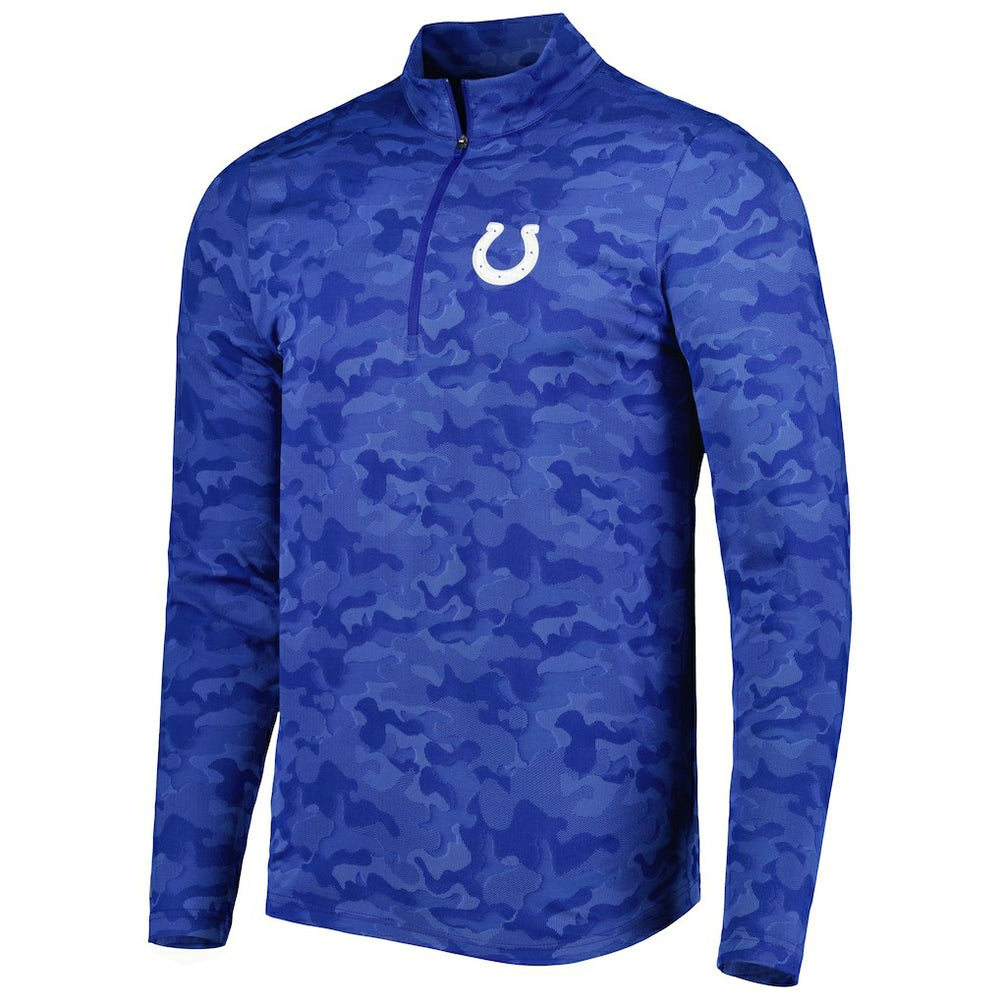 Indianapolis Colts Antigua Brigade Quarter-Zip Sweatshirt - Royal - NFL