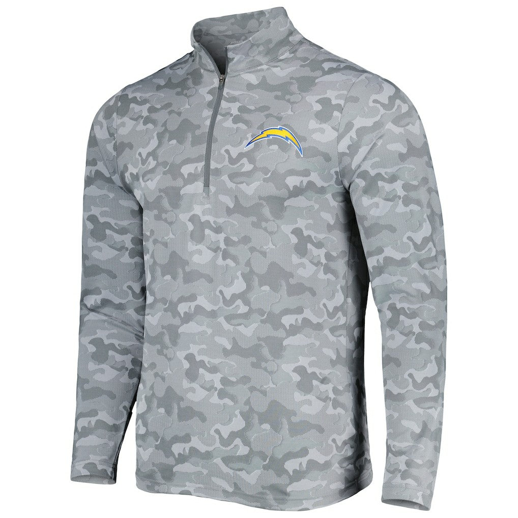 Los Angeles Chargers Antigua Brigade Quarter-Zip Sweatshirt - Gray - NFL