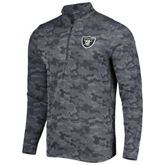 Las Vegas Raiders Antigua Brigade Quarter-Zip Sweatshirt - Black - NFL