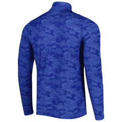 New England Patriots Antigua Brigade Throwback Quarter-Zip Top - Royal - NFL