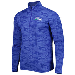 Seattle Seahawks Antigua Brigade Throwback Quarter-Zip Top - Royal - NFL