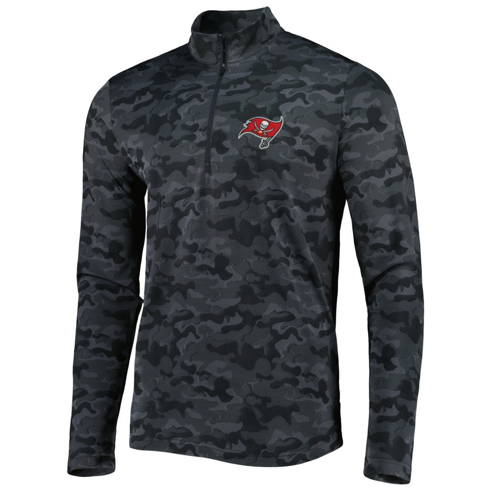 Tampa Bay Buccaneers Antigua Brigade Quarter-Zip Sweatshirt - Black - NFL