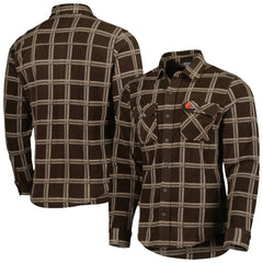 Cleveland Browns Antigua Industry Flannel Button-Up Shirt Jacket - Brown - NFL