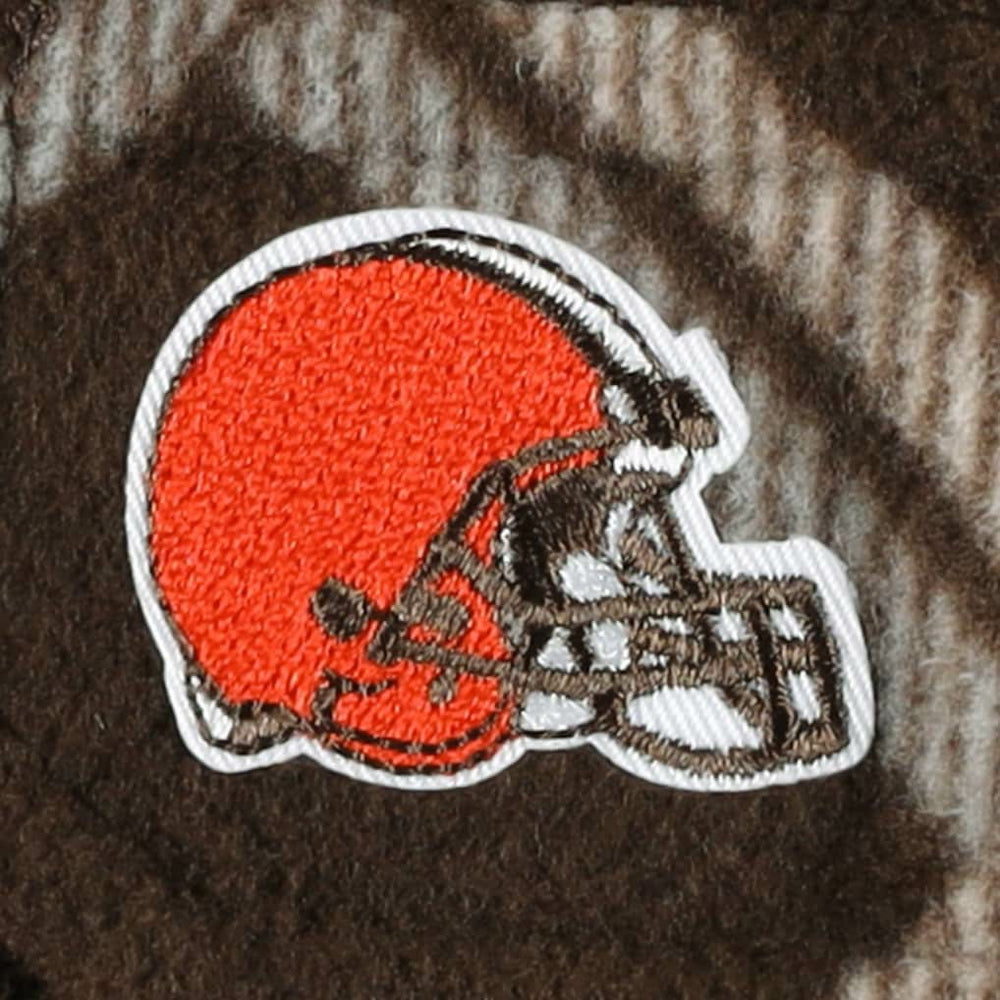 Cleveland Browns Antigua Industry Flannel Button-Up Shirt Jacket - Brown - NFL